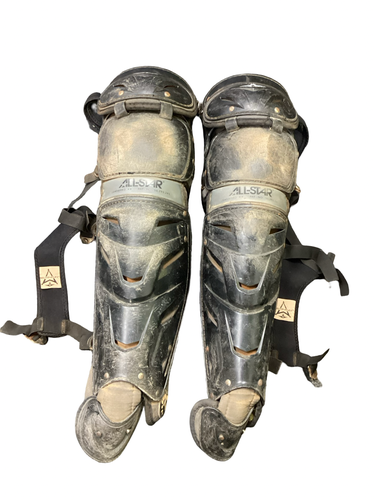 Used All Star LG40WPRO Catchers Leg Guards Black Adult 11613-S000188582