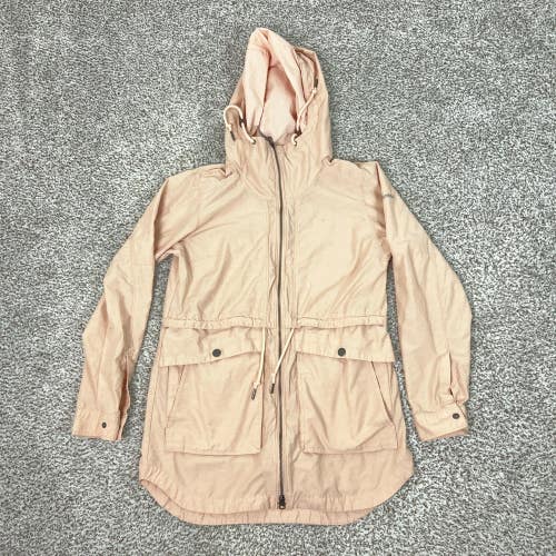 Columbia Jacket Womens Small Pink Hooded Anorak Cotton Lined Lightweight Utility