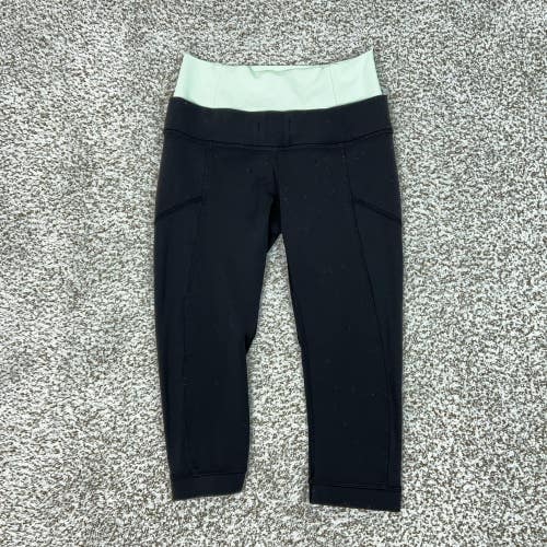 Lululemon Pants Womens XS Black Capri Leggings Astro Waist Yoga Gym Colorblock