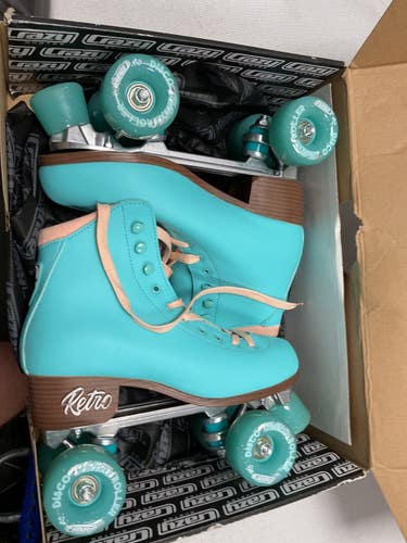 Used CRAZY RETRO SKATES Senior Roller Quad Skates Carolina Blue Senior 7.5 11490-S000276777