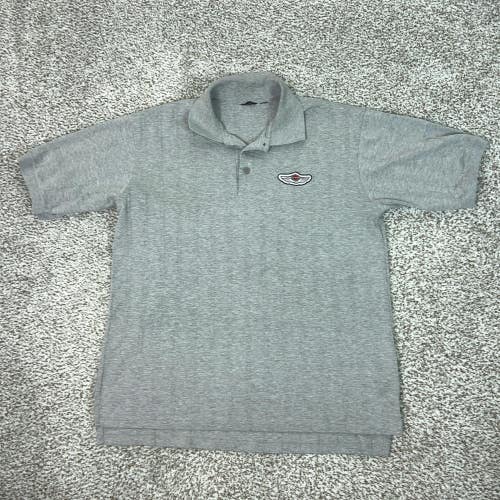 Vintage Harley Davidson Polo Shirt Mens XL Gray 100th Anniversary Biker Logo