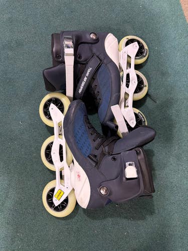 Used Powerslide SWELL Racing Inline Skates Navy Blue Senior 10.5 11605-S000225916
