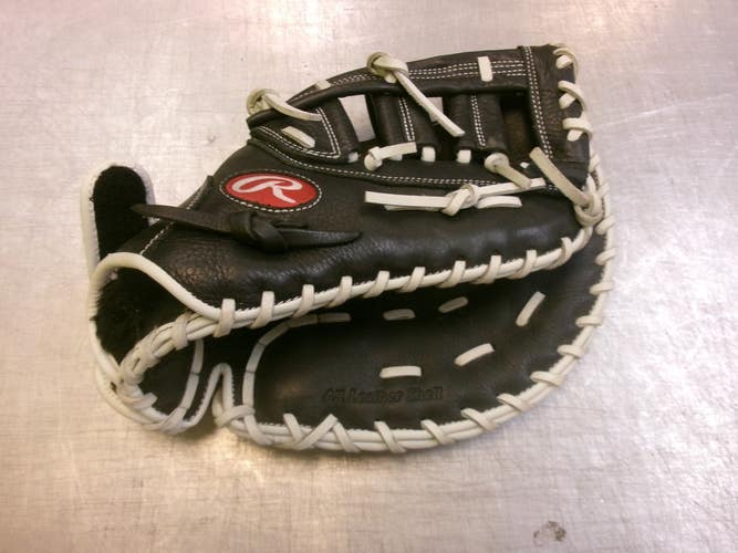 Used Rawlings SHUT OUT BB/SB First Base RH Throw Black 13" 11339-S000206056