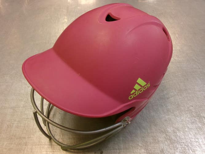 Used Adidas HELMET Batting Helmet w/Mask Pink One Size 11339-S000206269