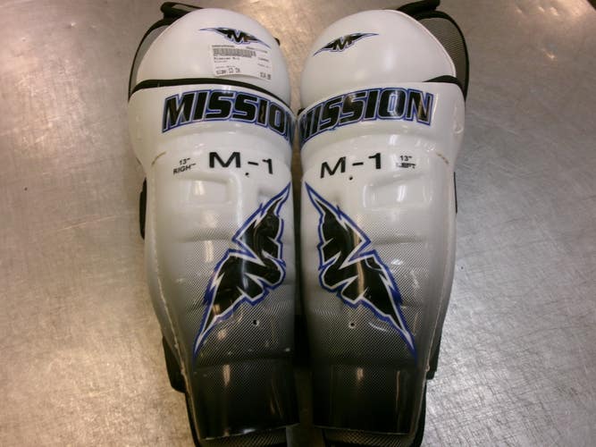 Used Mission M-1 Senior Shin Guards White 13" 11339-S000205890
