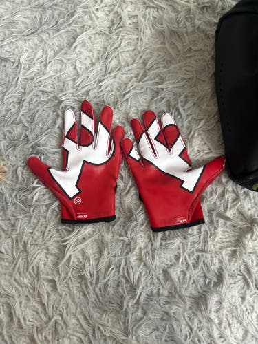 Red Medium Adult Adidas Adizero Gloves (Used)