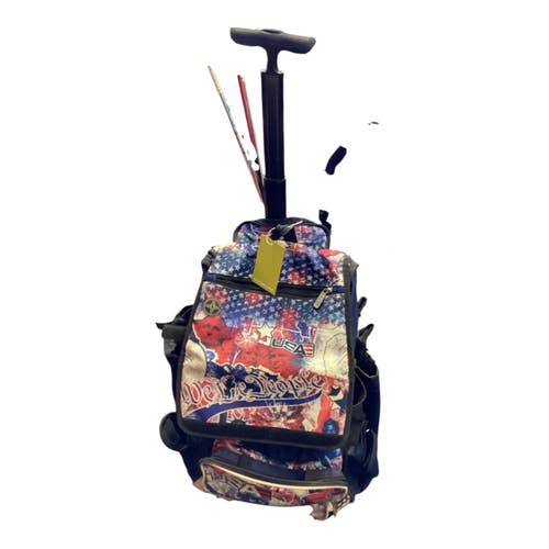Used BoomBah USA WHEELED BAG BB/SB Player Wheeled Bag White/Red/Navy 11846-S000109690