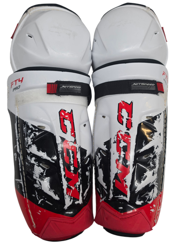CCM Jetspeed FT4 Pro Sr Shin Guards Pro Stock 14" USED NHL AHL (15634)
