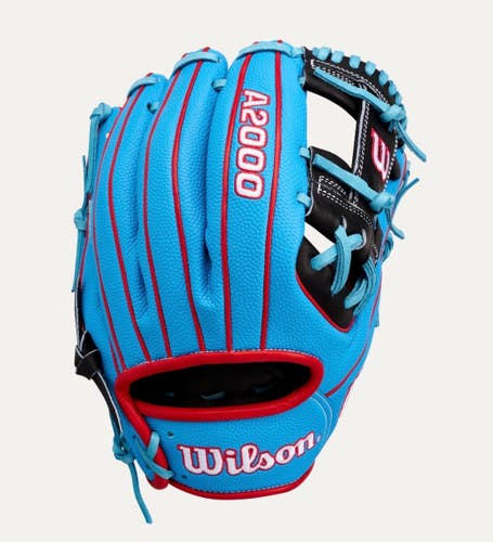 New A2000 11.5IN RHT BASEBALL GLOVE BLUE/BLK/RED 11834-WILWBG05601RT115