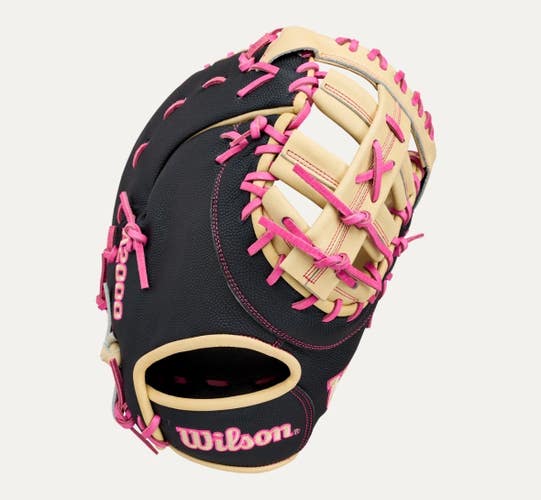 New A2000 13IN LHT 1ST BASE MITT BLACK/TAN/PINK 11834-WILWBG06302LT13