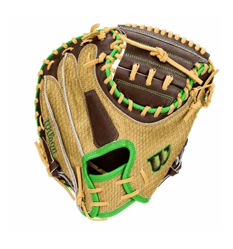 New 2027 A1000 33IN RHT DUBAI CATCHERS MITT TAN/BROWN/LIME 11834-WILWBG25101RT33