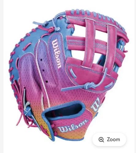 New 2027 A1000 33IN RHT MOMENTUM CATCHERS MITT  PNK/BLU 11834-WILWBG25202LT12
