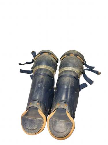 Used Easton NAVY SHIN GAURDS Catchers Leg Guards Navy Blue Youth 11834-S000056237