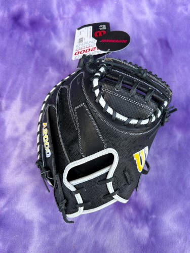 Black Wilson A2000 RH Catcher's Baseball Glove 33.5" (New)