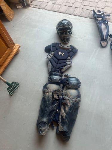 Navy Under Armour Pro series Catcher's Gear