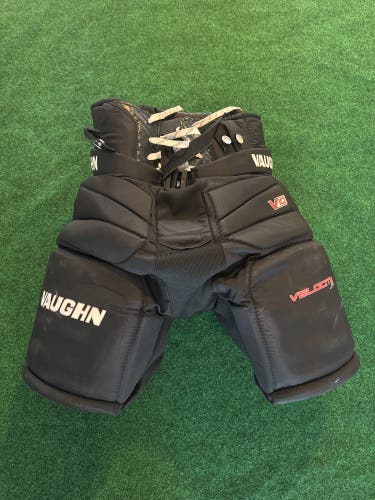 Black Vaughn Velocity V10 Hockey Goalie Pants (Used) | Junior M/L