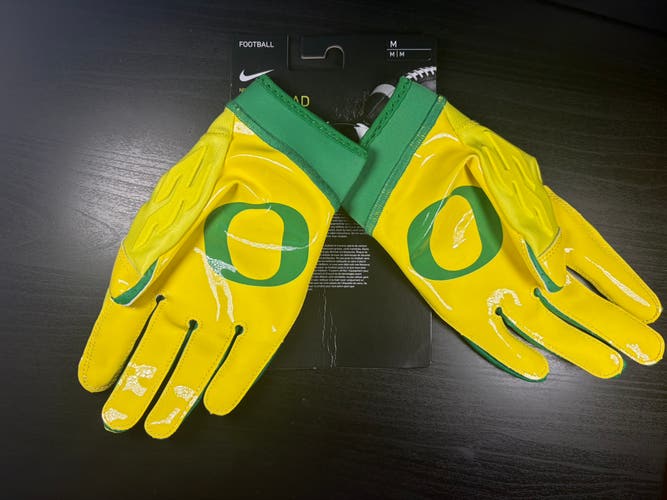 Oregon Ducks Green Medium Adult Nike Superbad 6.0 Gloves (New)