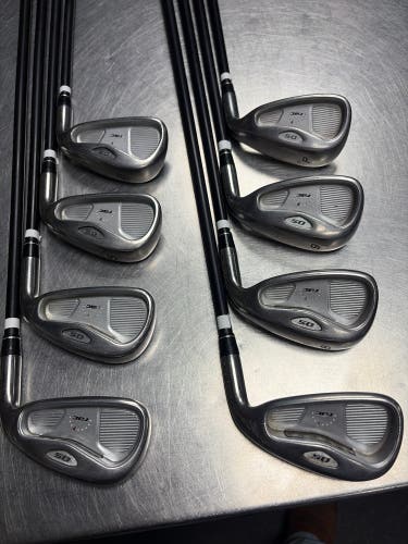 2005 TaylorMade Rac OS Right Handed Iron Set Stiff Flex Graphite Shaft (Used)