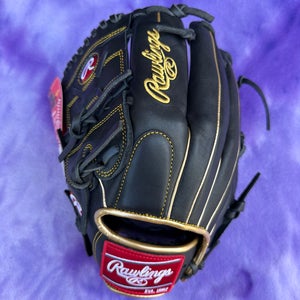 Black Rawlings R9 LH Pitcher's Baseball Glove 12" (New)