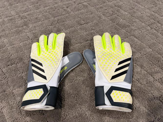 Adidas Predator Goalkeeper Gloves – Size 9 – White / Solar Yellow / Black