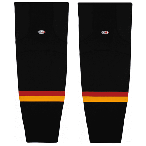 Athletic Knit HS2100-894 Calgary Retro Reverse Black Cut&Sew Mesh Hockey Socks - Senior XL Wide 30"