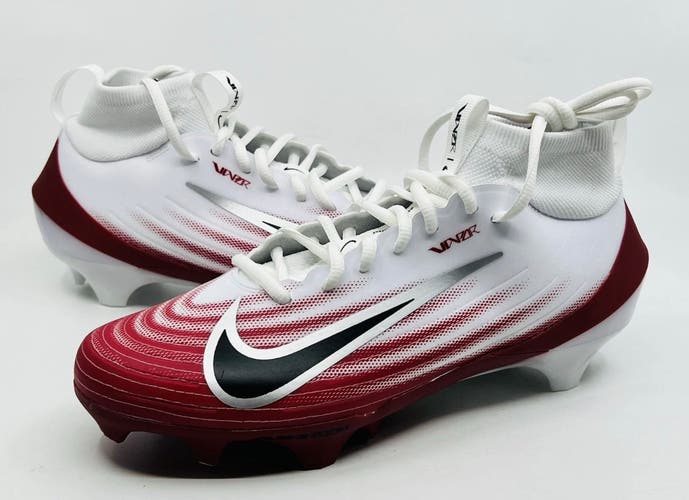 New Men's Nike Air Zoom Vapor Pro 1 White Crimson red Football Cleat size 10