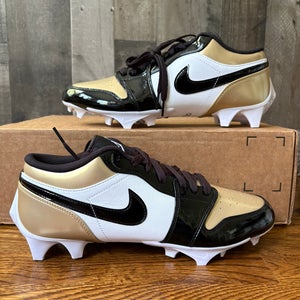 Jordan 1 Low TD Football Cleats Mens Size 11.5 Gold White Black FJ6245-701