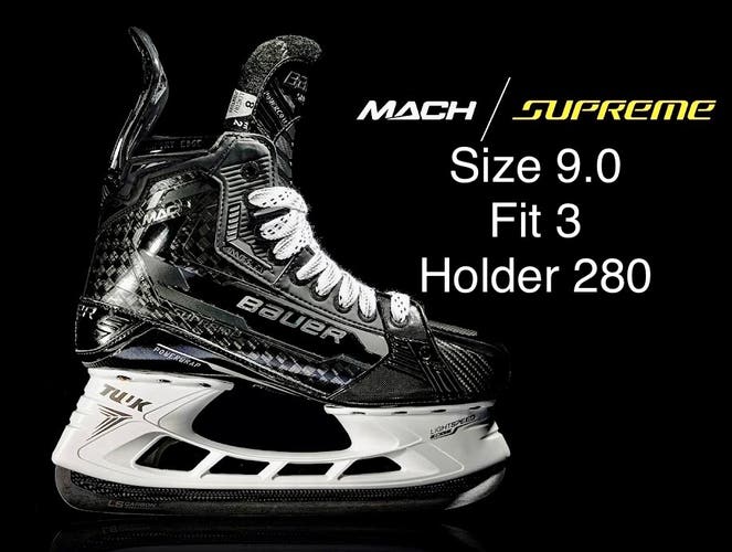 Brand New Bauer Supreme Mach Hockey Skates Size 9 Fit 3 (Wide)