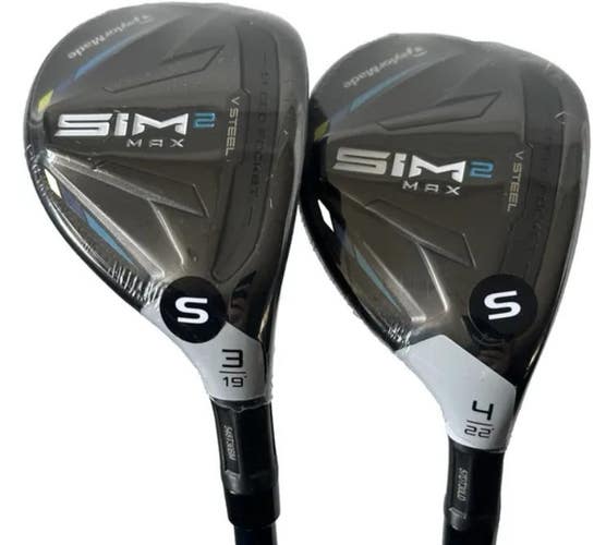 TaylorMade SIM2 MAX Rescue Hybrid Set 3H-19*, 4H-22* Ventus Stiff Flex w/ Covers