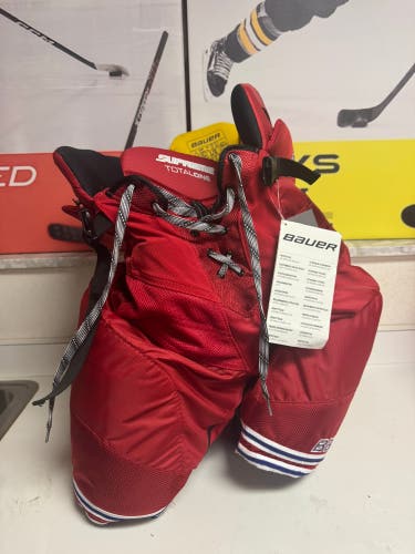 Senior Large Bauer Supreme TotalOne New York Ranger Colored Hockey Pants (New)