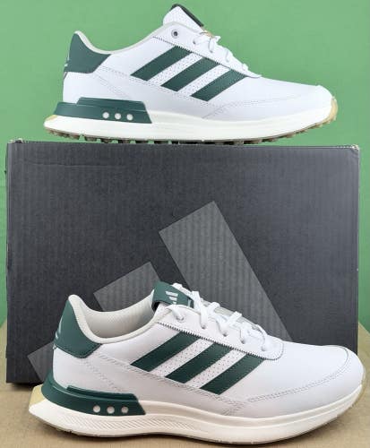Adidas S2G 24 Leather Golf Shoes Mens Size 8 White Medium D Spikeless New Box