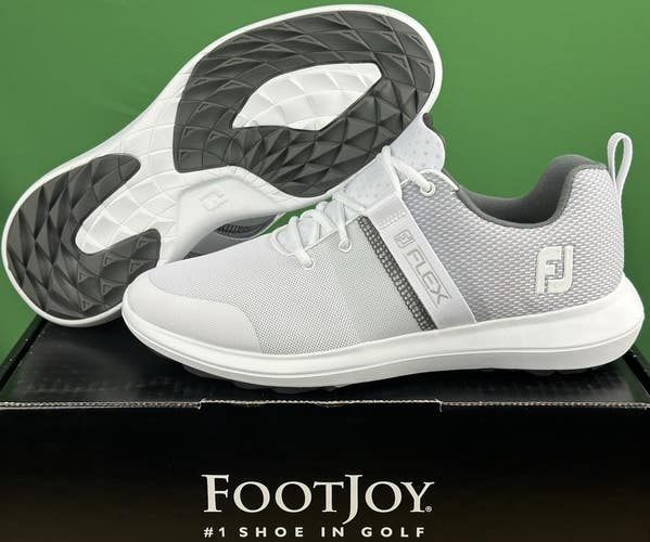 FootJoy Flex Spikeless Comfort Golf Shoes 56120 Men's Size 8 Medium White/Grey
