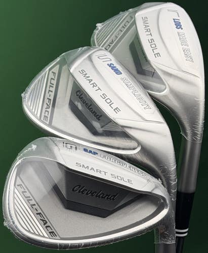 Cleveland Smart Sole Full Face Wedge Set Gap Sand Lob GW SW LW Steel RH NEW!