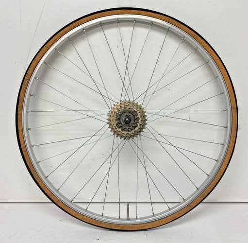Vintage Araya 5-Speed 36-Spoke Silver Aluminum 27" Rear Wheel Sunshine Hub +Tire