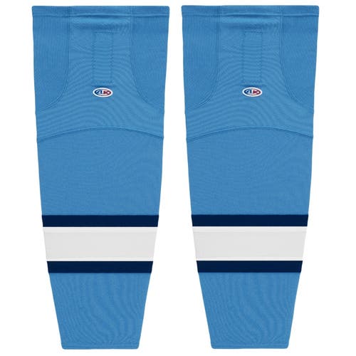 Athletic Knit HS2100-828 2008 Pittsburgh 3rd Sky Blue Cut&Sew Mesh Ice Hockey Socks - Youth 21"