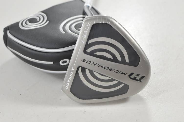Odyssey Microhinge V-Line 2-Ball 34" Putter RH Steel with Cover New #225811