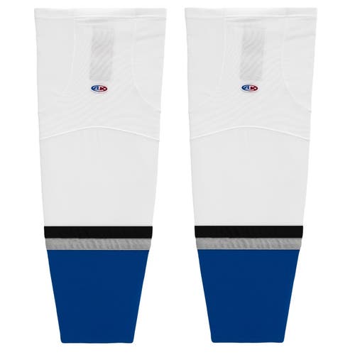Athletic Knit HS2100-842 2009 Tampa Bay 3rd White Cut&Sew Mesh Ice Hockey Socks - Youth 21"