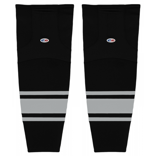 Athletic Knit HS2100-854 Black/Grey Cut&Sew Mesh Ice Hockey Socks - Youth 21"