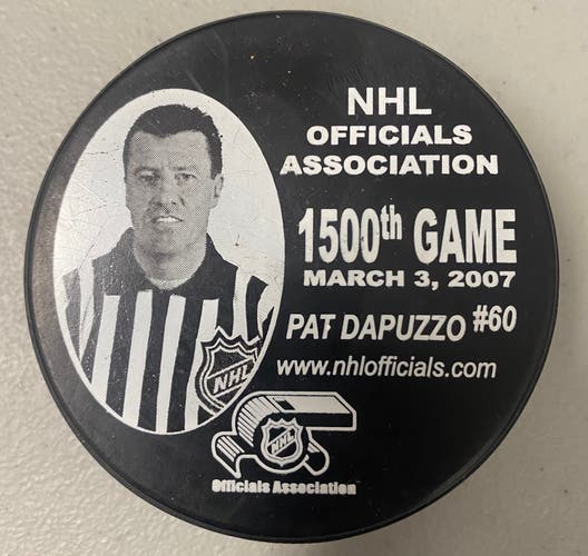 Pat Dapuzzo 1500th game puck