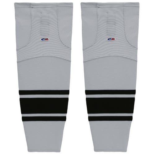 Athletic Knit HS2100-822 Grey/Black Cut&Sew Mesh Ice Hockey Socks - Intermediate 25"