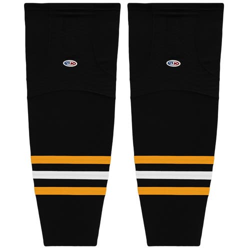 Athletic Knit HS2100-816 2014 Pittsburgh 3rd Black Cut&Sew Mesh Ice Hockey Socks - Intermediate 25"