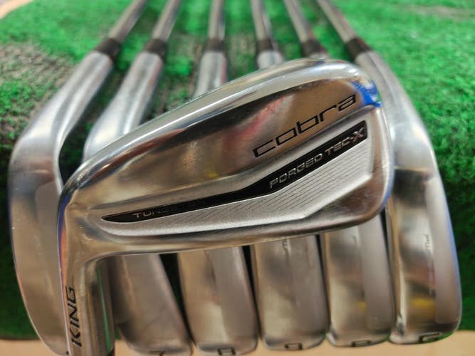 Cobra Forged Tex X Iron Set 5-PW,GW Steel Shaft Stiff Flex KBS Left Handed MINT