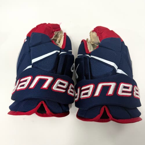 Used Blue Red White Bauer Hyperlite Gloves | 14" | AB775