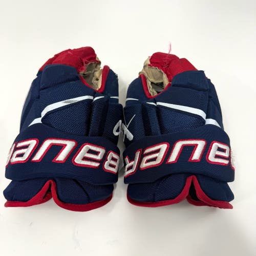 Used Blue Red White Bauer Hyperlite Gloves | 13" | AB809