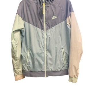 Nike Colorblock Windrunner Rain Jacket - Blue/Mint/White - Size Small