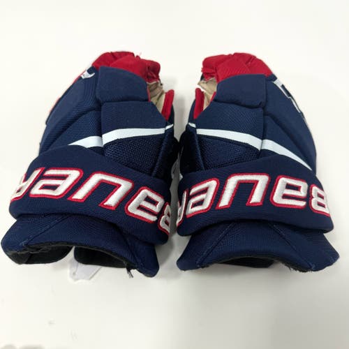 Used Blue Red White Bauer Hyperlite Gloves | 12" | AB806