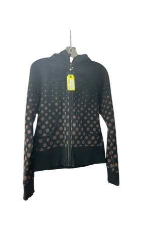 Lululemon Women's Black Polka Dot Zip-Up Jacket - Size 8