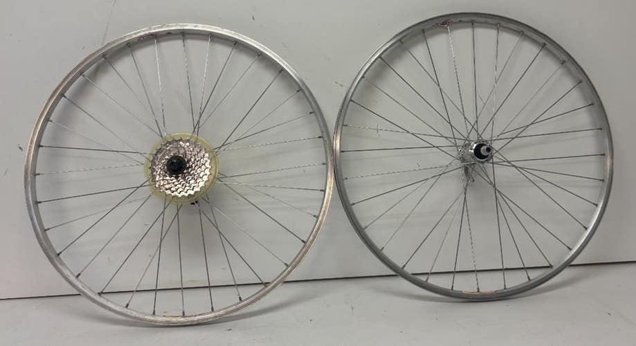 Vtg Trek Matrix Guru 8-Speed 32-Spoke Aluminum 26" QR Wheelset STX-RC Rear Hub