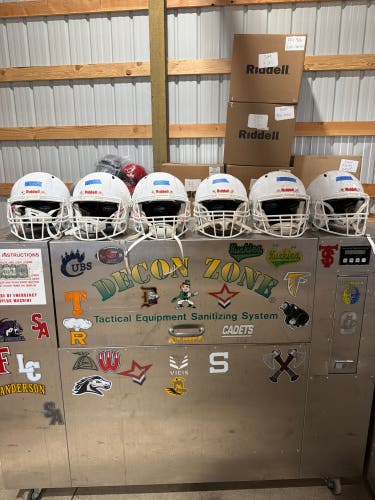 6 USED RIDDELL SPEED ICON FOOTBALL HELMETS