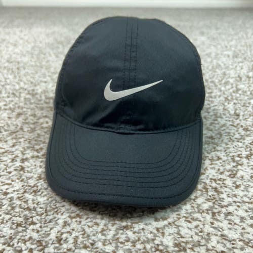 Nike Hat Women One Size Black Performance Strapback Featherlight Dri-FIT Running